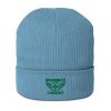 Kelly Green Embroidered Brand Logo Beanie | Organic Ribbed