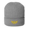 Gold Embroidered Logo Beanie | Organic Ribbed