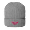 Flamingo Embroidered Logo Beanie | Organic Ribbed