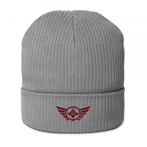 Maroon Embroidered Logo Beanie | Organic Ribbed