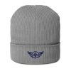 Navy Embroidered Logo Beanie | Organic Ribbed