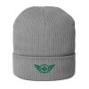 Kelly Green Embroidered Logo Beanie | Organic Ribbed