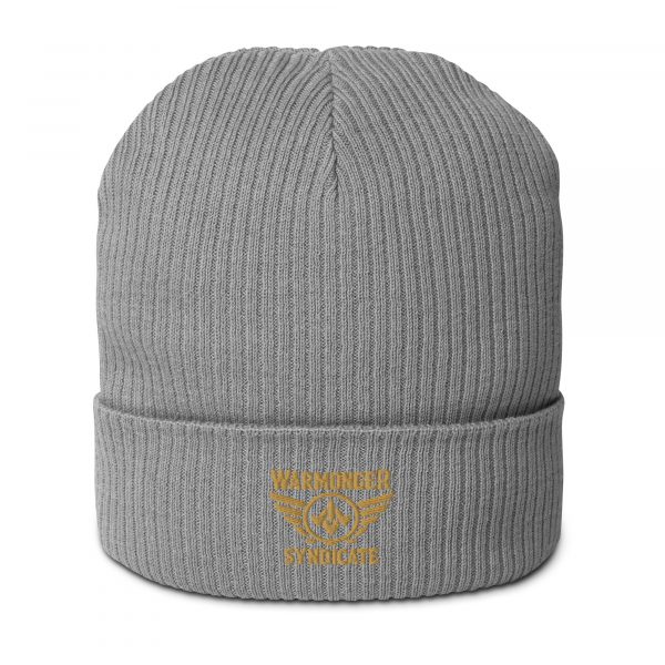 Old Gold Embroidered Brand Logo Beanie | Organic Ribbed