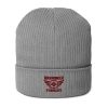 Maroon Embroidered Brand Logo Beanie | Organic Ribbed