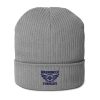 Navy Embroidered Brand Logo Beanie | Organic Ribbed