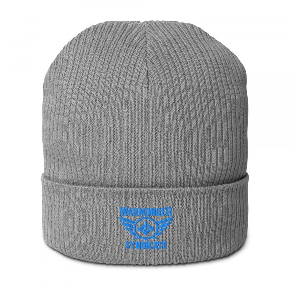 Aqua Embroidered Brand Logo Beanie | Organic Ribbed