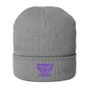 Purple Embroidered Brand Logo Beanie | Organic Ribbed