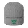 Kelly Green Embroidered Brand Logo Beanie | Organic Ribbed