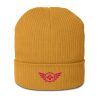 Flamingo Embroidered Logo Beanie | Organic Ribbed