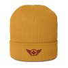 Maroon Embroidered Logo Beanie | Organic Ribbed