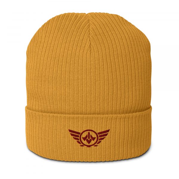 Maroon Embroidered Logo Beanie | Organic Ribbed