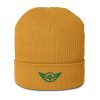 Kelly Green Embroidered Logo Beanie | Organic Ribbed