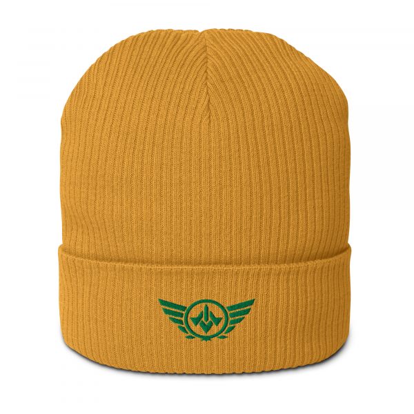 Kelly Green Embroidered Logo Beanie | Organic Ribbed