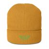 Kiwi Green Embroidered Logo Beanie | Organic Ribbed