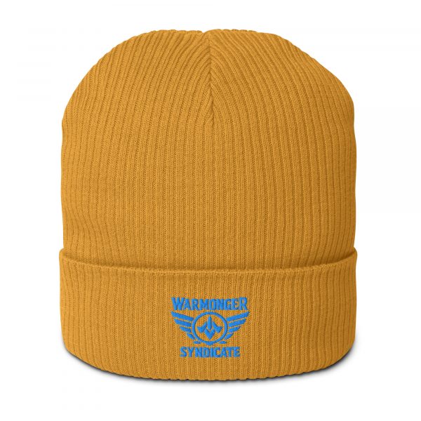 Aqua Embroidered Brand Logo Beanie | Organic Ribbed