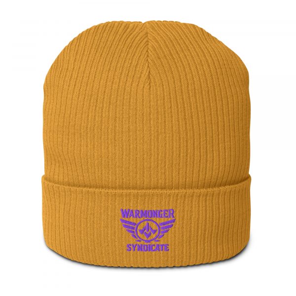 Purple Embroidered Brand Logo Beanie | Organic Ribbed