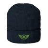 Kiwi Green Embroidered Logo Beanie | Organic Ribbed