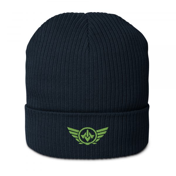 Kiwi Green Embroidered Logo Beanie | Organic Ribbed