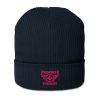 Flamingo Embroidered Brand Logo Beanie | Organic Ribbed