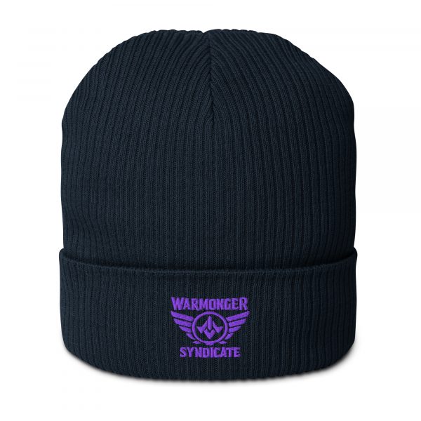 Purple Embroidered Brand Logo Beanie | Organic Ribbed