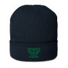 Kelly Green Embroidered Brand Logo Beanie | Organic Ribbed