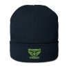 Kiwi Green Embroidered Brand Logo Beanie | Organic Ribbed
