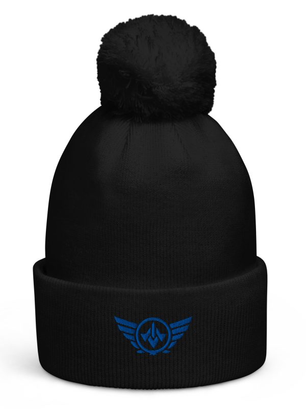 Royal Embroidered Logo Pom-Pom Beanie | Double-Layer