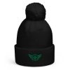 Kelly Green Embroidered Logo Pom-Pom Beanie | Double-Layer