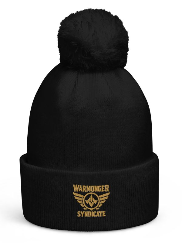 Old Gold Embroidered Brand Logo Pom-Pom Beanie | Double-Layer