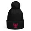 Flamingo Embroidered Brand Logo Pom-Pom Beanie | Double-Layer