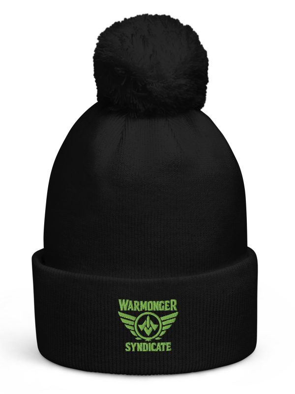 Kiwi Green Embroidered Brand Logo Pom-Pom Beanie | Double-Layer