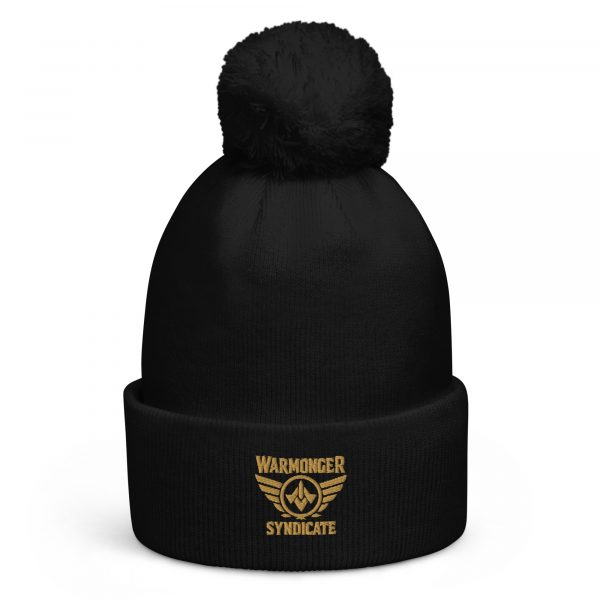 Old Gold Embroidered Brand Logo Pom-Pom Beanie | Single-Layer