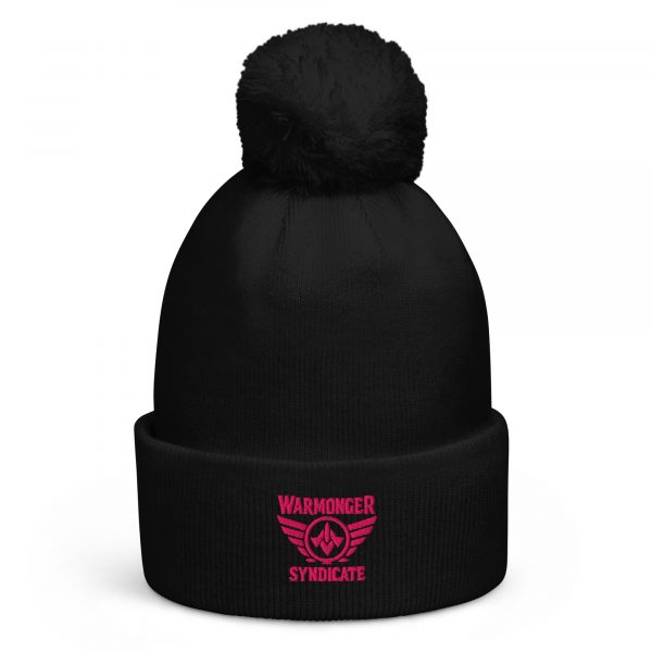 Flamingo Embroidered Brand Logo Pom-Pom Beanie | Single-Layer