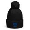 Royal Embroidered Brand Logo Pom-Pom Beanie | Single-Layer