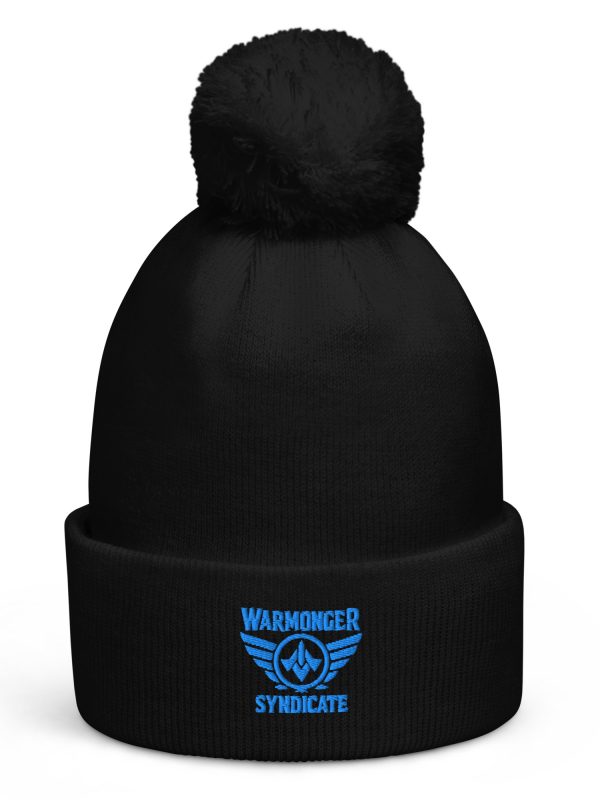Aqua Embroidered Brand Logo Pom-Pom Beanie | Single-Layer