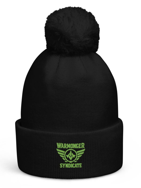 Kiwi Green Embroidered Brand Logo Pom-Pom Beanie | Single-Layer