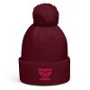 Flamingo Embroidered Brand Logo Pom-Pom Beanie | Double-Layer