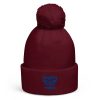 pom-pom-beanie-burgundy-front-68b7e860be660.jpg Royal Embroidered Brand Logo Pom-Pom Beanie | Double-Layer