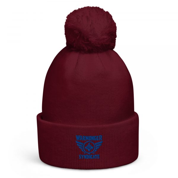 pom-pom-beanie-burgundy-front-68b7e860be660.jpg Royal Embroidered Brand Logo Pom-Pom Beanie | Double-Layer