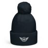 pom-pom-beanie-french-navy-front-68b7de9d45be7.jpg White Embroidered Logo Pom-Pom Beanie | Double-Layer