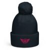 pom-pom-beanie-french-navy-front-68b7e03f409ca.jpg Flamingo Embroidered Logo Pom-Pom Beanie | Double-Layer