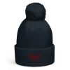 pom-pom-beanie-french-navy-front-68b7e09eabb86.jpg Maroon Embroidered Logo Pom-Pom Beanie | Double-Layer