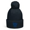 pom-pom-beanie-french-navy-front-68b7e860be6ff.jpg Royal Embroidered Brand Logo Pom-Pom Beanie | Double-Layer