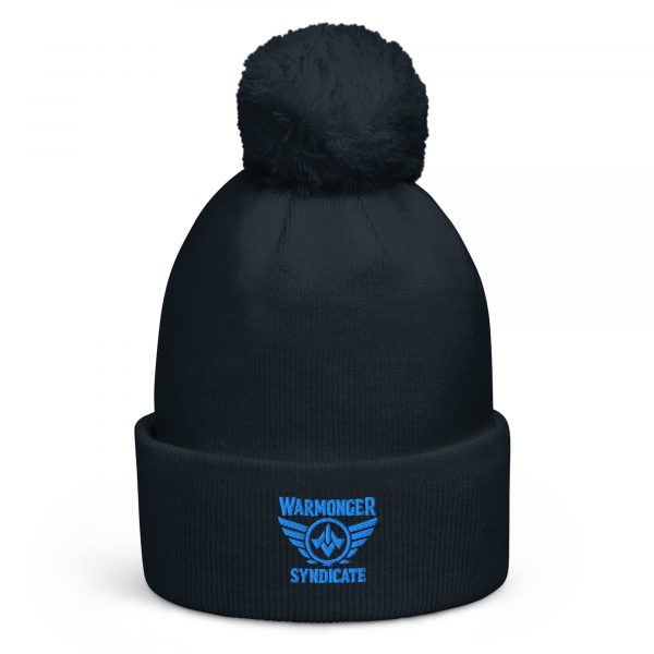 Aqua Embroidered Brand Logo Pom-Pom Beanie | Single-Layer