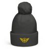 pom-pom-beanie-graphite-grey-front-68b7dffeef43b.jpg Gold Embroidered Logo Pom-Pom Beanie | Double-Layer
