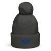 Royal Embroidered Logo Pom-Pom Beanie | Double-Layer