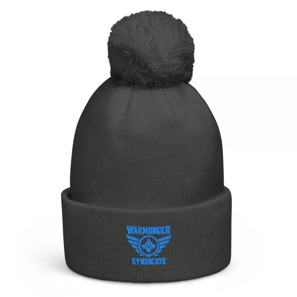 Aqua Embroidered Brand Logo Pom-Pom Beanie | Double-Layer