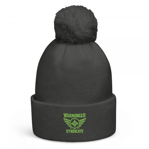 Kiwi Green Embroidered Brand Logo Pom-Pom Beanie | Double-Layer