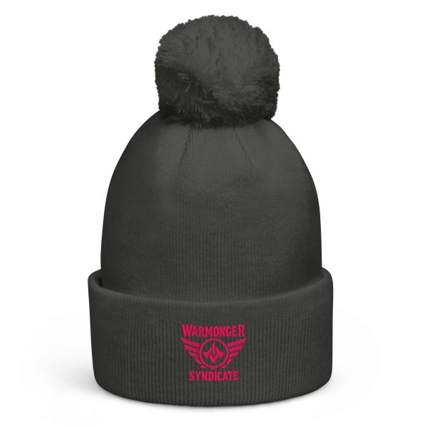Flamingo Embroidered Brand Logo Pom-Pom Beanie | Single-Layer