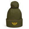 pom-pom-beanie-moss-green-front-68b7dffeef4c2.jpg Gold Embroidered Logo Pom-Pom Beanie | Double-Layer